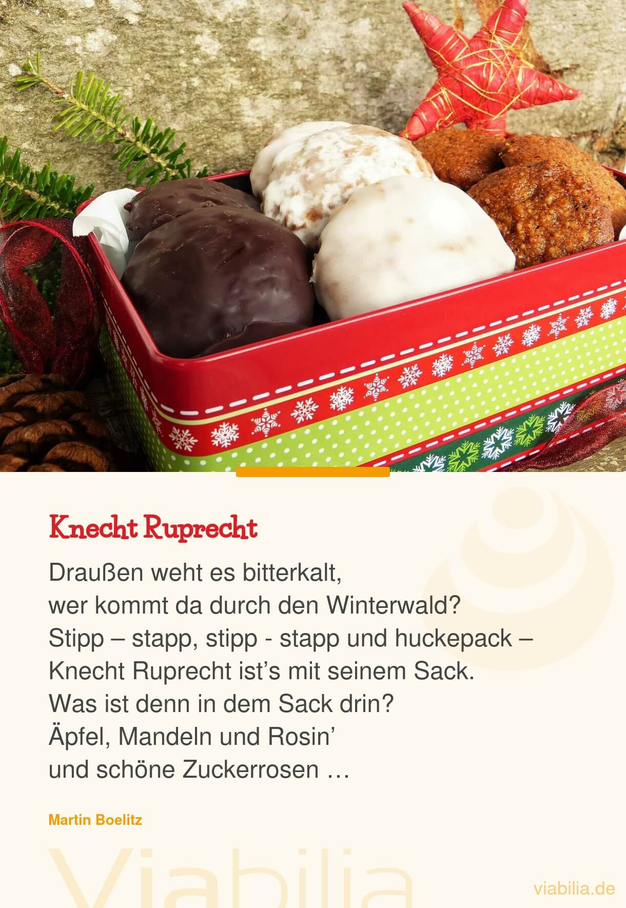 Weihnachtsgedicht: Knecht Ruprecht mit seinem Sack Weihnachtsgedicht: Knecht Ruprecht mit seinem Sack