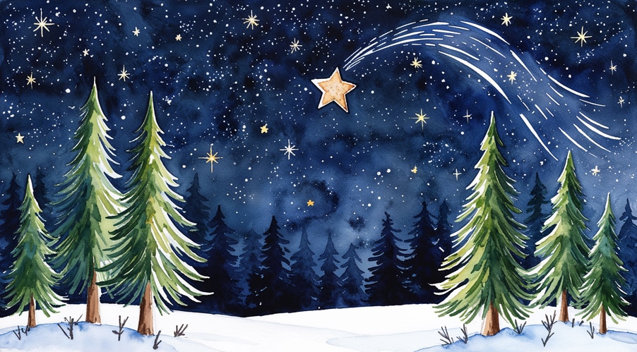 Weihnachtsgeschichte Der kleine verlorene Weihnachtsstern, der Stern fällt vom Himmel Weihnachtsgeschichte Der kleine verlorene Weihnachtsstern, der Stern fällt vom Himmel