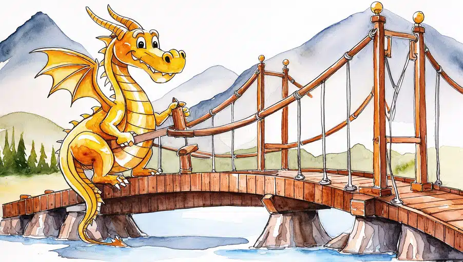 Weihnachtsgeschichte: Der Drache Arcano repariert die Brücke Weihnachtsgeschichte: Der Drache Arcano repariert die Brücke