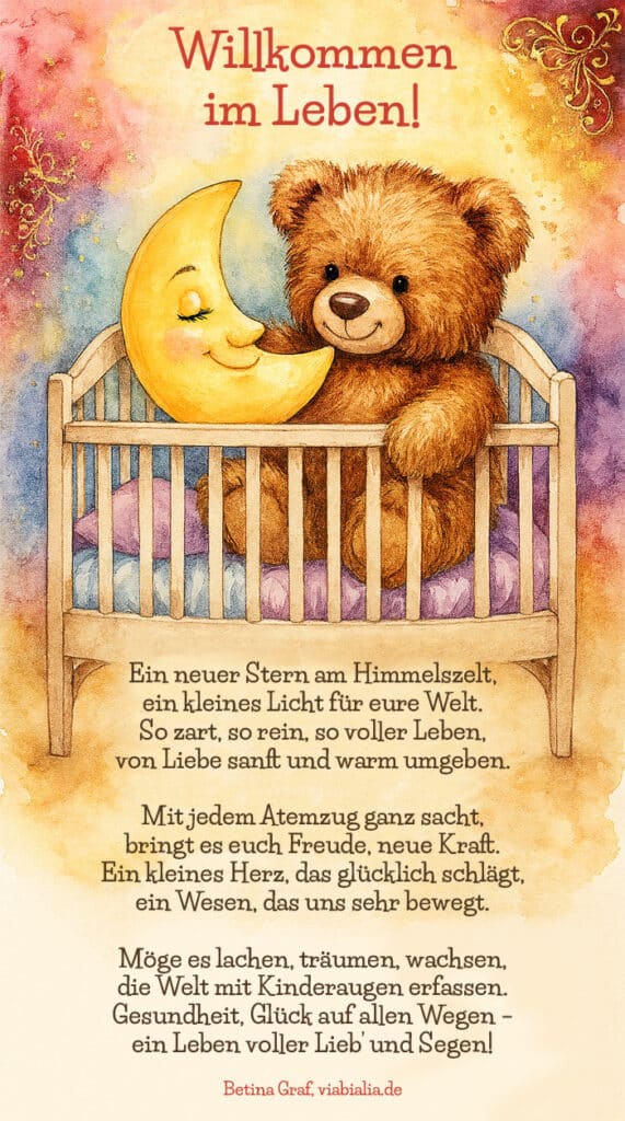Willkommen im Leben! Gedicht zur Geburt eines Mädchens oder eines Jungen